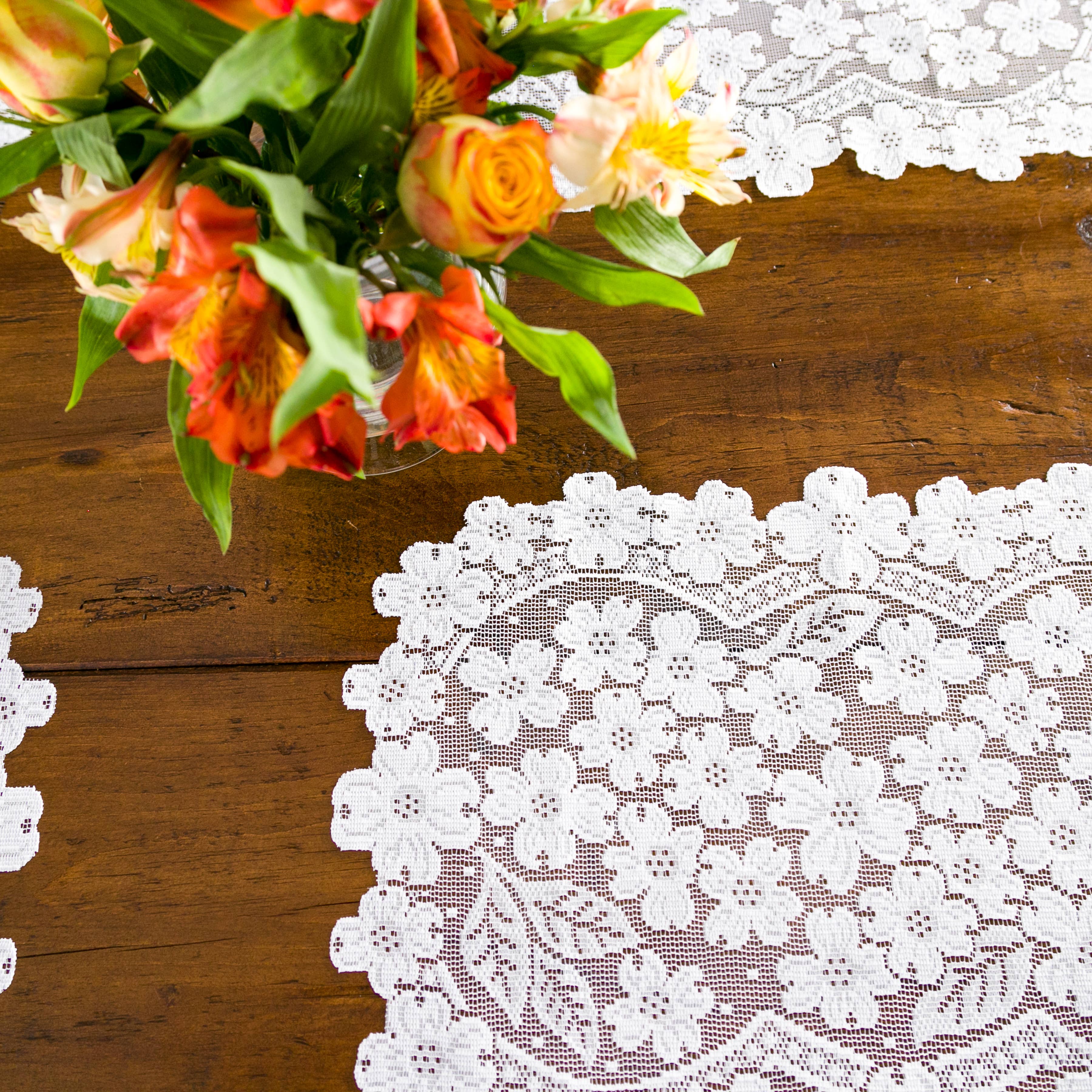 Heritage Lace - Wholesale Placemat - Dogwood 14x19 White Lace Placemat Set of 4 3
