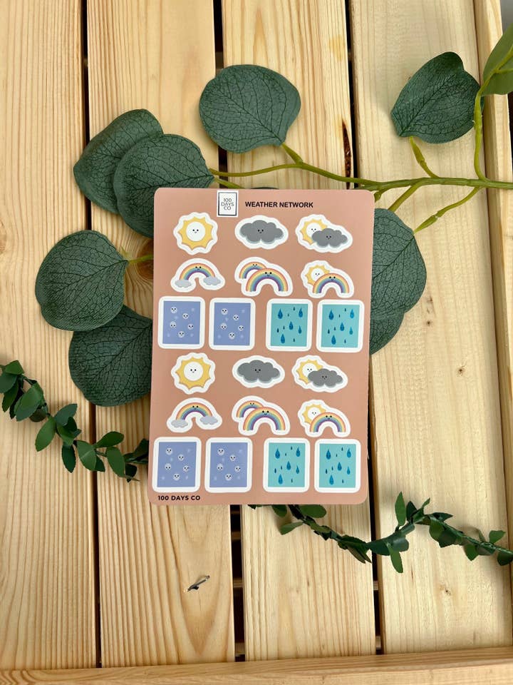 Weather Network Sticker Sheet for wholesale by 100 Days Co