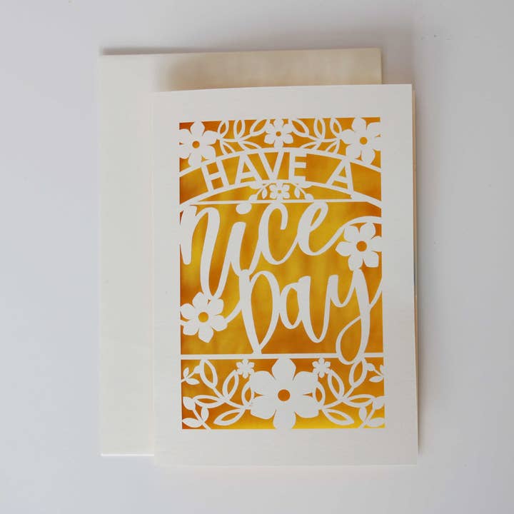 Have a Nice Day Lasercut-Karte im A6-Format für den Großhandel von pogofandango