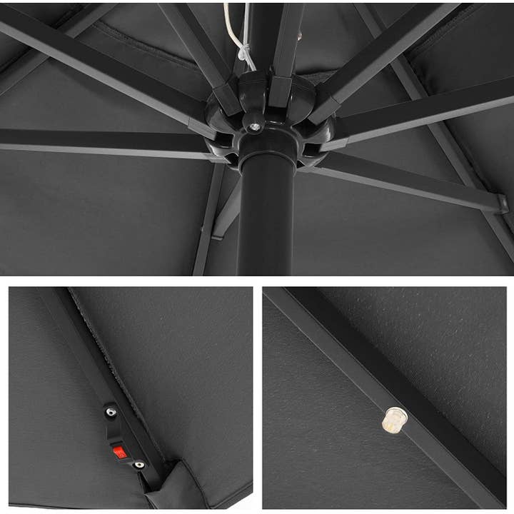 Mia Home - Wholesale Umbrella - Unisex - Nancy's Frere Lake Parasol - LED Lighting - Solar Powered7