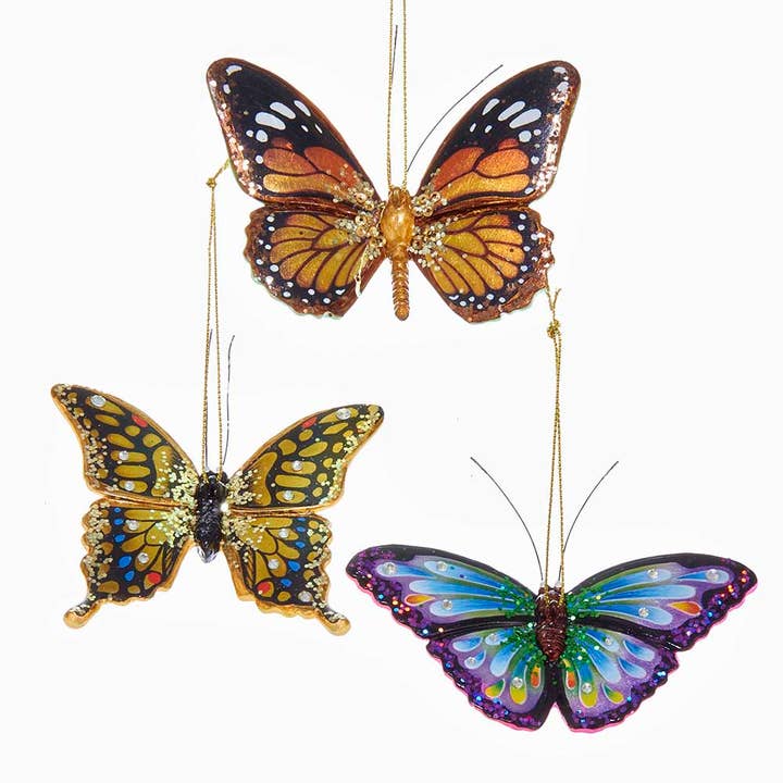 Kurt S. Adler, Inc. - Wholesale Ornament Set - 2.25-3.25"RESIN BUTTERFLY ORNAMENT 3/A1