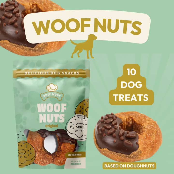 WOOF NUTS (10x48g) Natural Dog Treats Trade for wholesale by Chef Woof