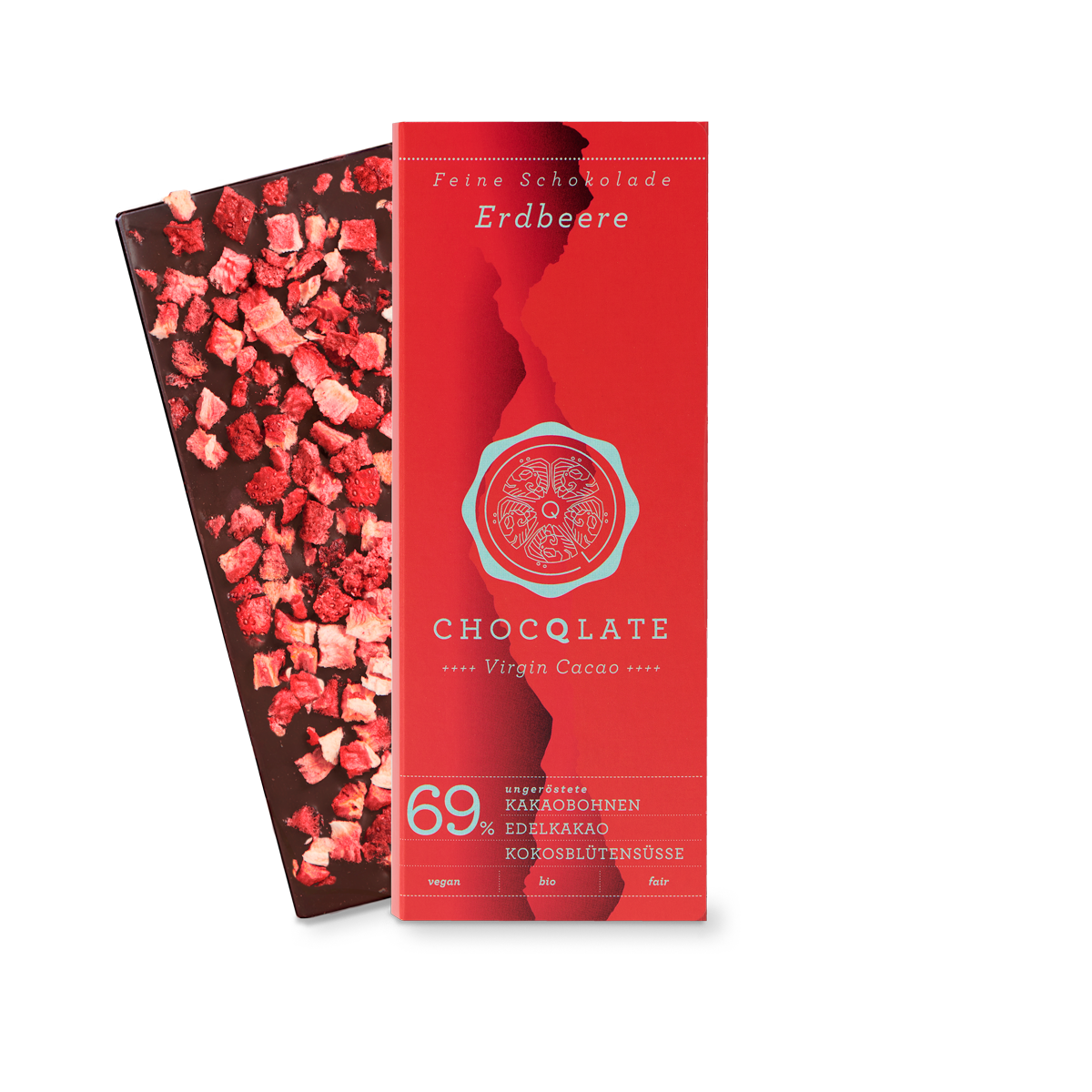 Chocqlate - Vente Barre chocolatée - Chocolat bio FRAISE CHOCQLATE - paquet de 102