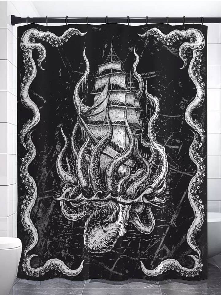 Cortina de Ducha Kraken para venta al por mayor de vampirefreaks