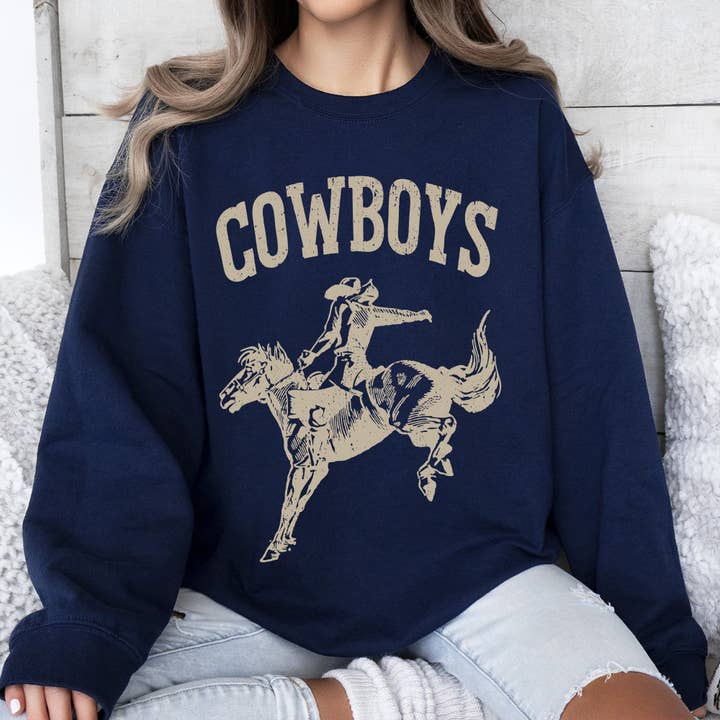 Refinery Number One LLC - Wholesale Graphic Sweatshirt - Women's - Cowboys, Bronco Rider, Cowboy, Western, Horse, Sweatshirt2