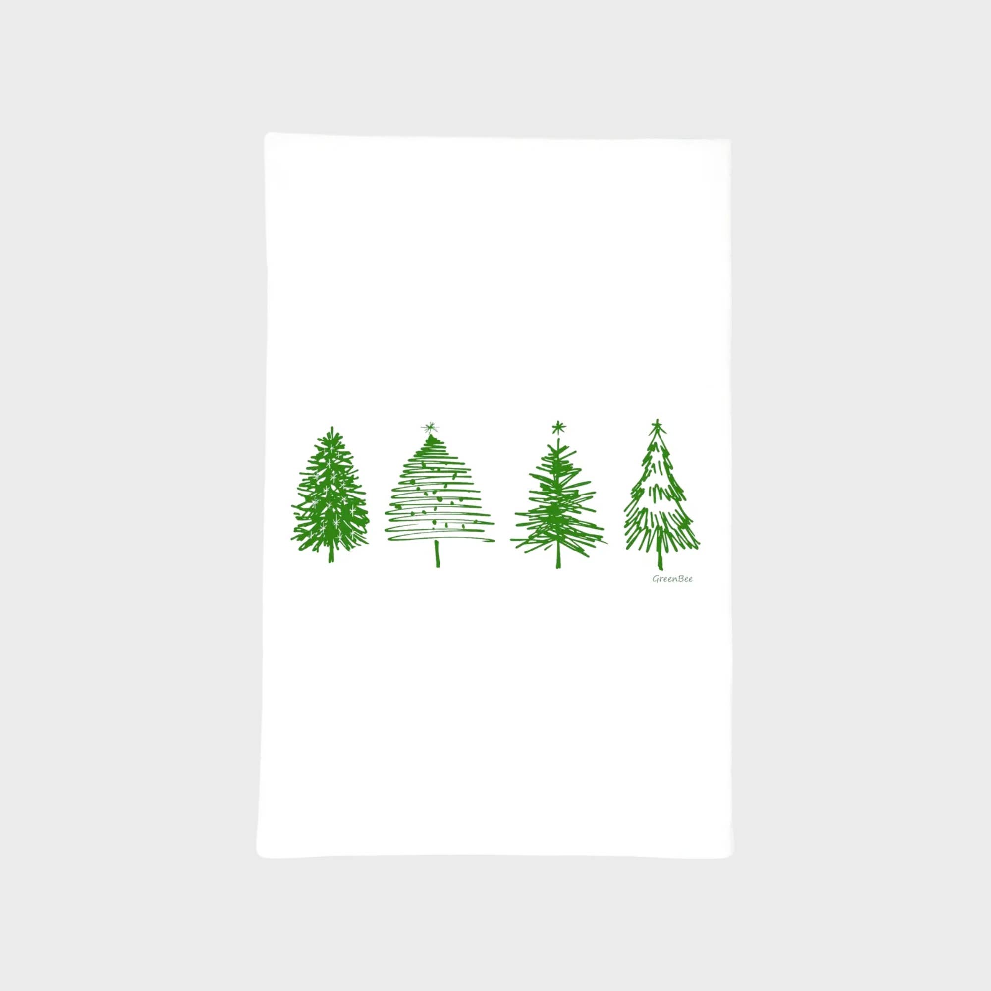Green Bee Tea Towels - Wholesale Tea Towel - Christmas Tree Dish Towel | Tea Towels | Festive Dish Towel1
