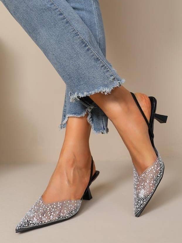 Transparent pumps with pearls H8-810 for wholesale by Joia Paris