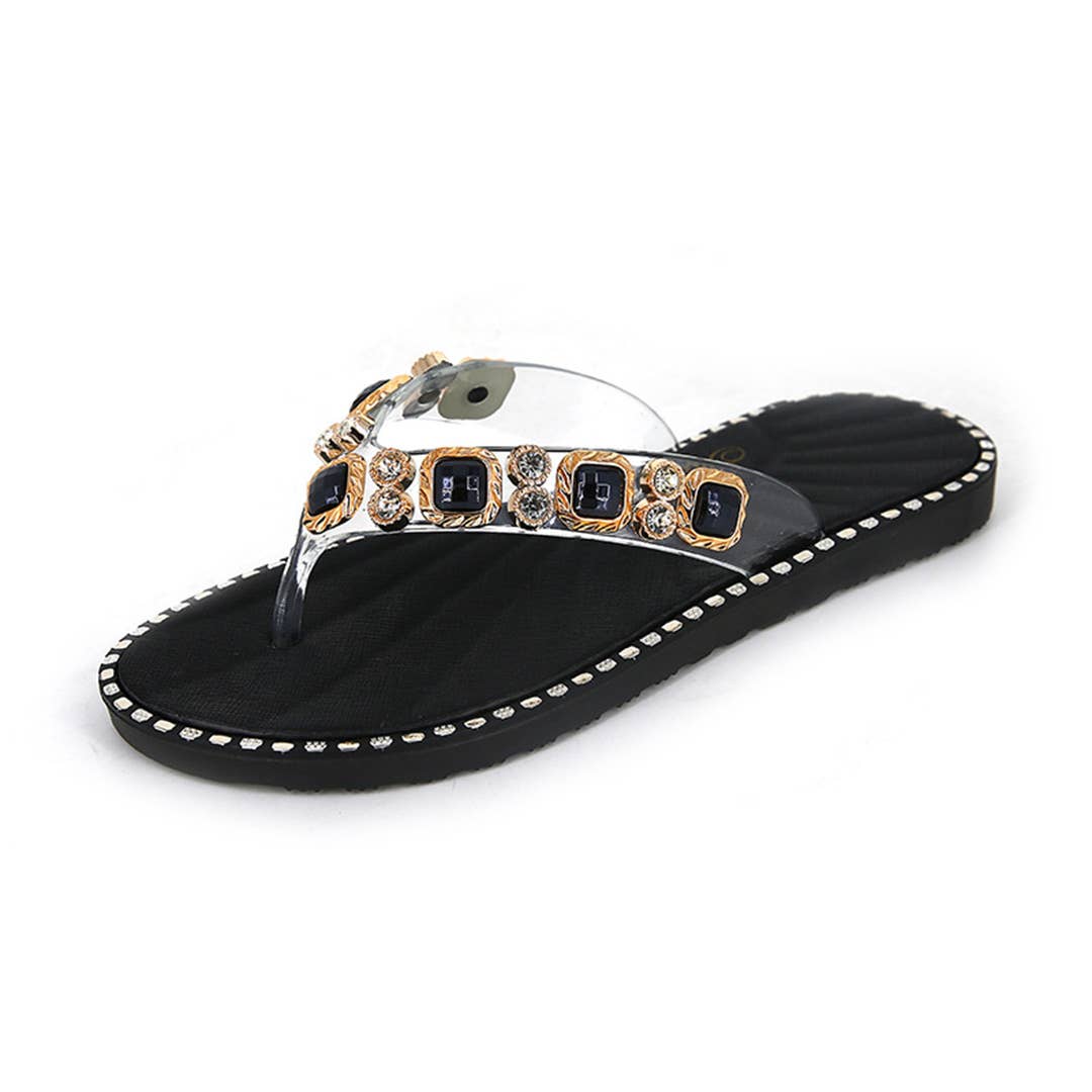 UNISHE – wholesale Slippers – Women's – Summer Rhinestone Thong Sandals Flip Flops ZK32742