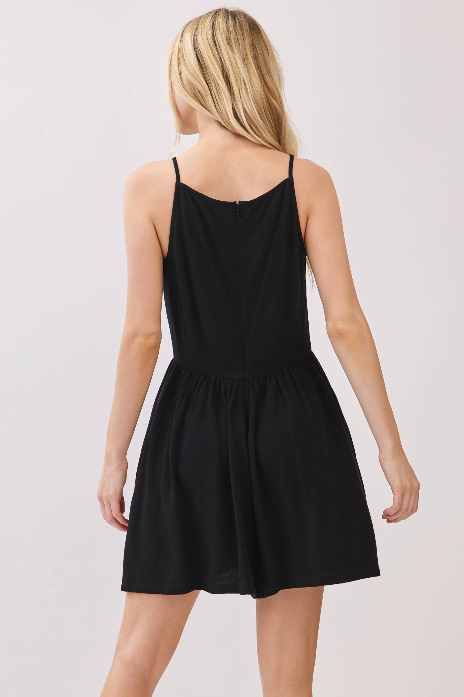 Final Touch - Wholesale Romper - Women's - Boat Neck Sleeveless Button Down Romper - VJ372111