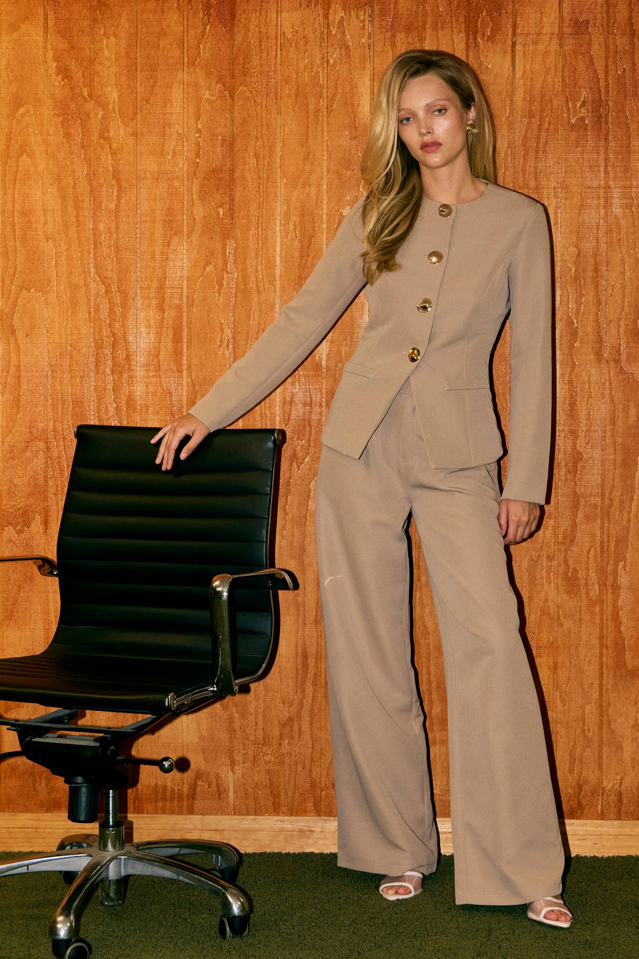 RIVIR – Engroshandel Habitter – til kvinder – Serenity Structure Vævet Langærmet Vest & Bukser Sæt10