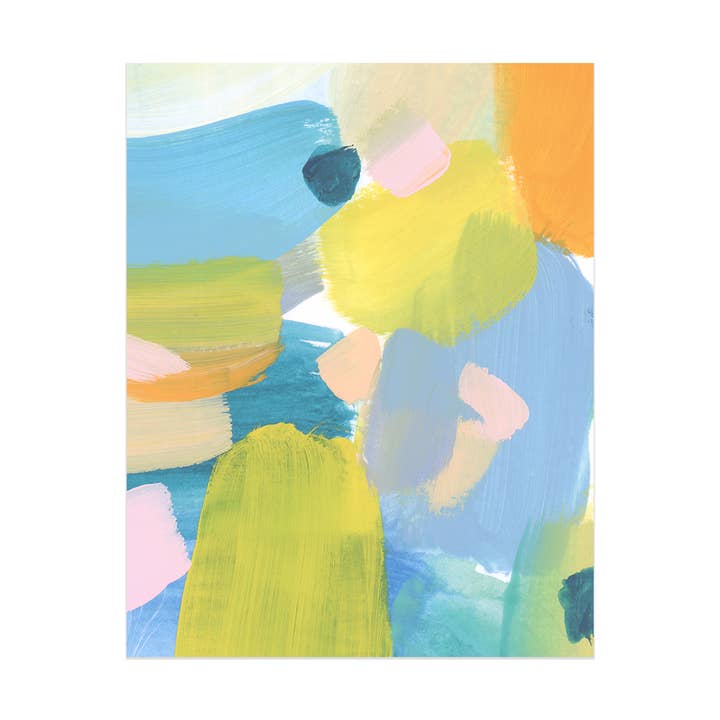 Rosie Summer Beach Day Colorful Abstract Art Print for wholesale by Evergreen Summer