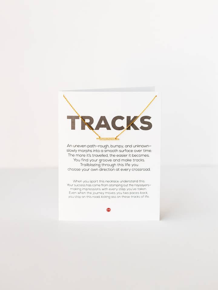 TRACKS | Gold necklace w/double CZ bar pendant for wholesale by CHEEKYBOOM