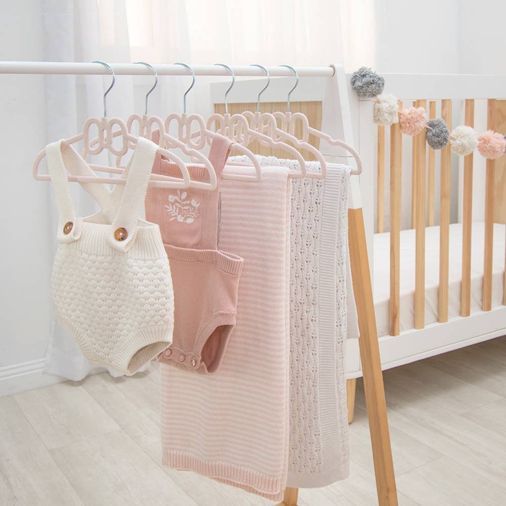 Living Textiles - Wholesale Clothes hangers - 6-pack Baby Coat Hangers - Pink Bow2