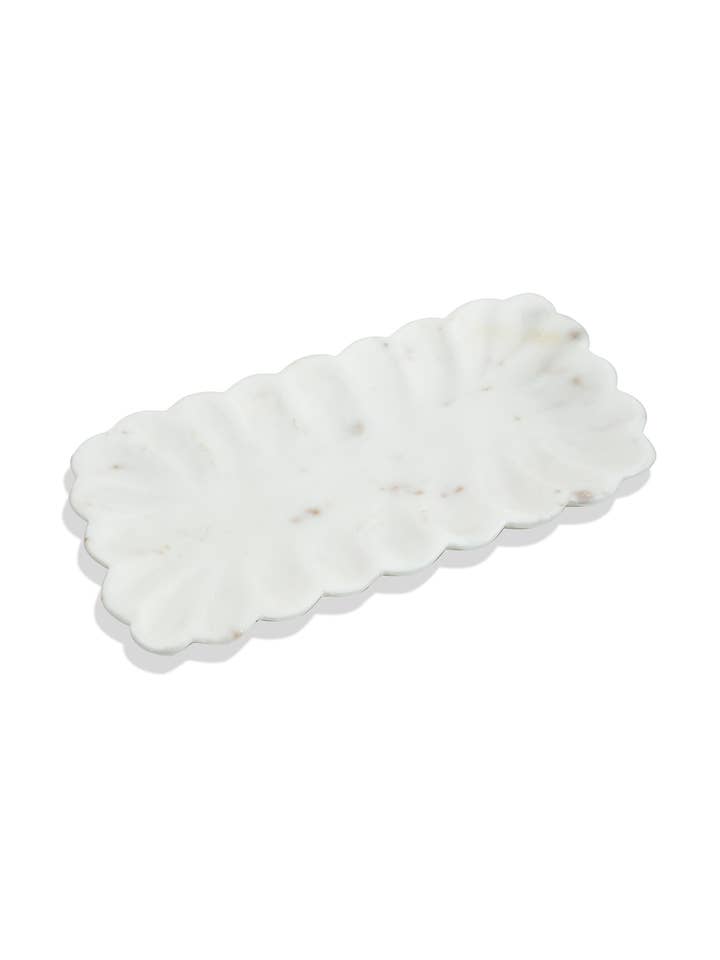 Scalloped Elegance Marble Platter for wholesale by Tiramisu