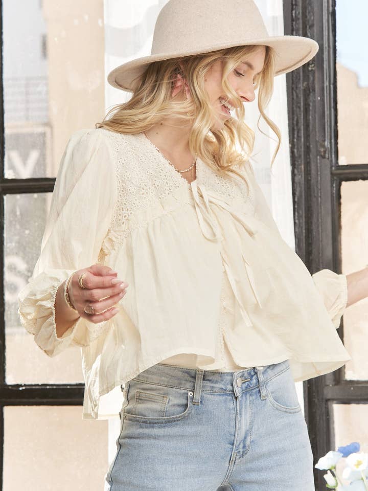 Madelyn - Wholesale Blouse - Women's - LET3887-SOLID LONG SLEEVES TOP0