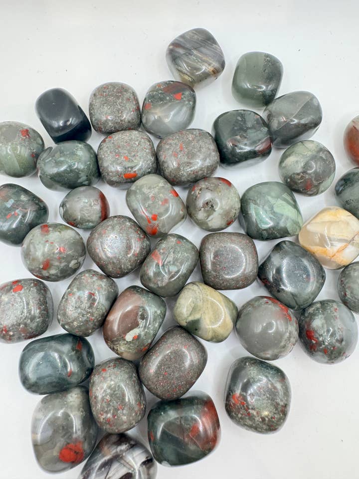 African Bloodstone Crystal Tumble Stone for wholesale by Oils and Auras