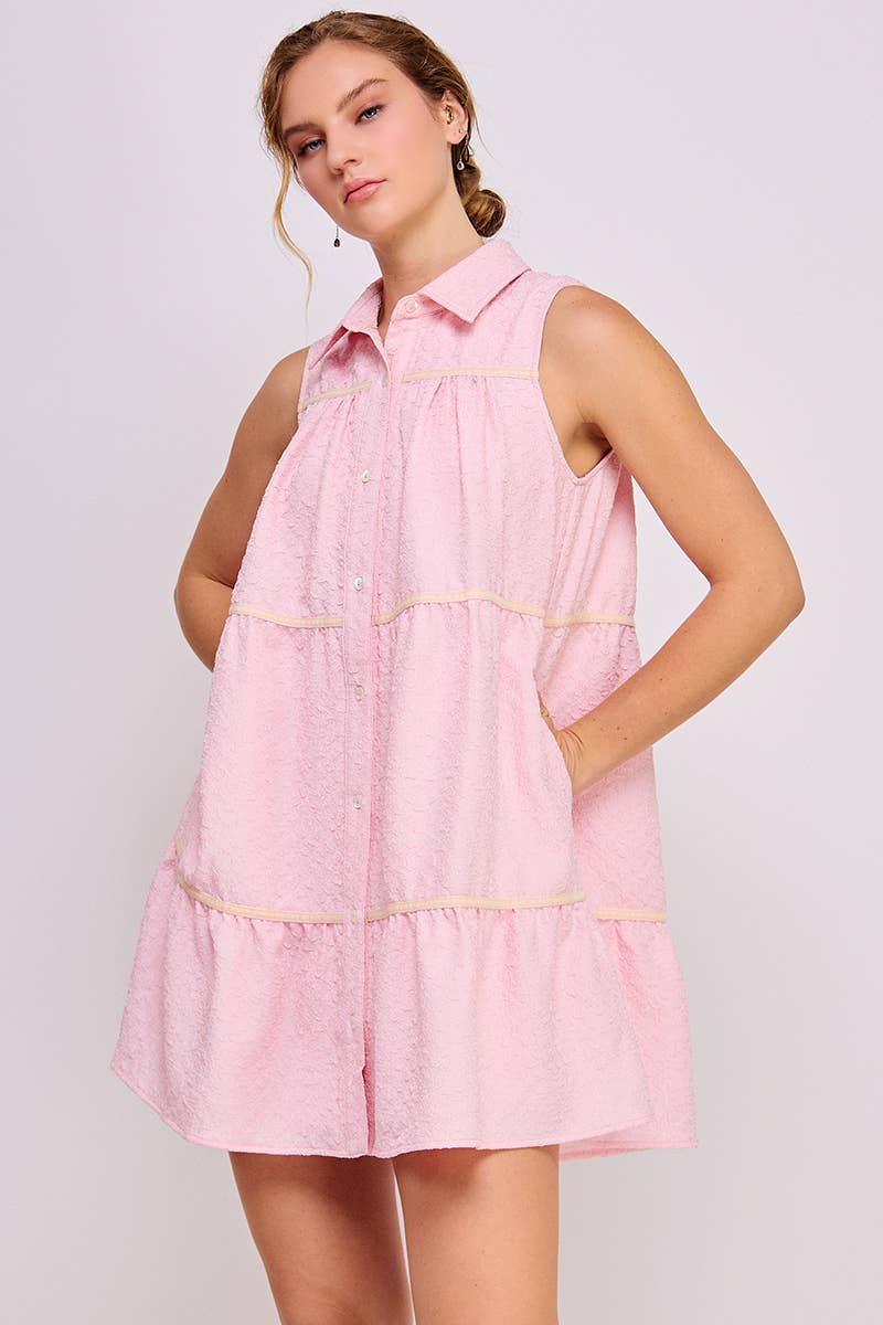 AIBLEE - Venta al por mayor Vestido - Mujer - Vestido mini de vuelo abotonado - Sin mangas25