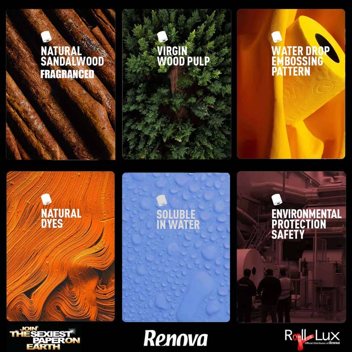 ROLL-LUX - Wholesale Gag Gift/Novelty Gift - Case of 8 Gift Boxes Toilet Paper Noir & Rouge 3 Rolls 4-ply3