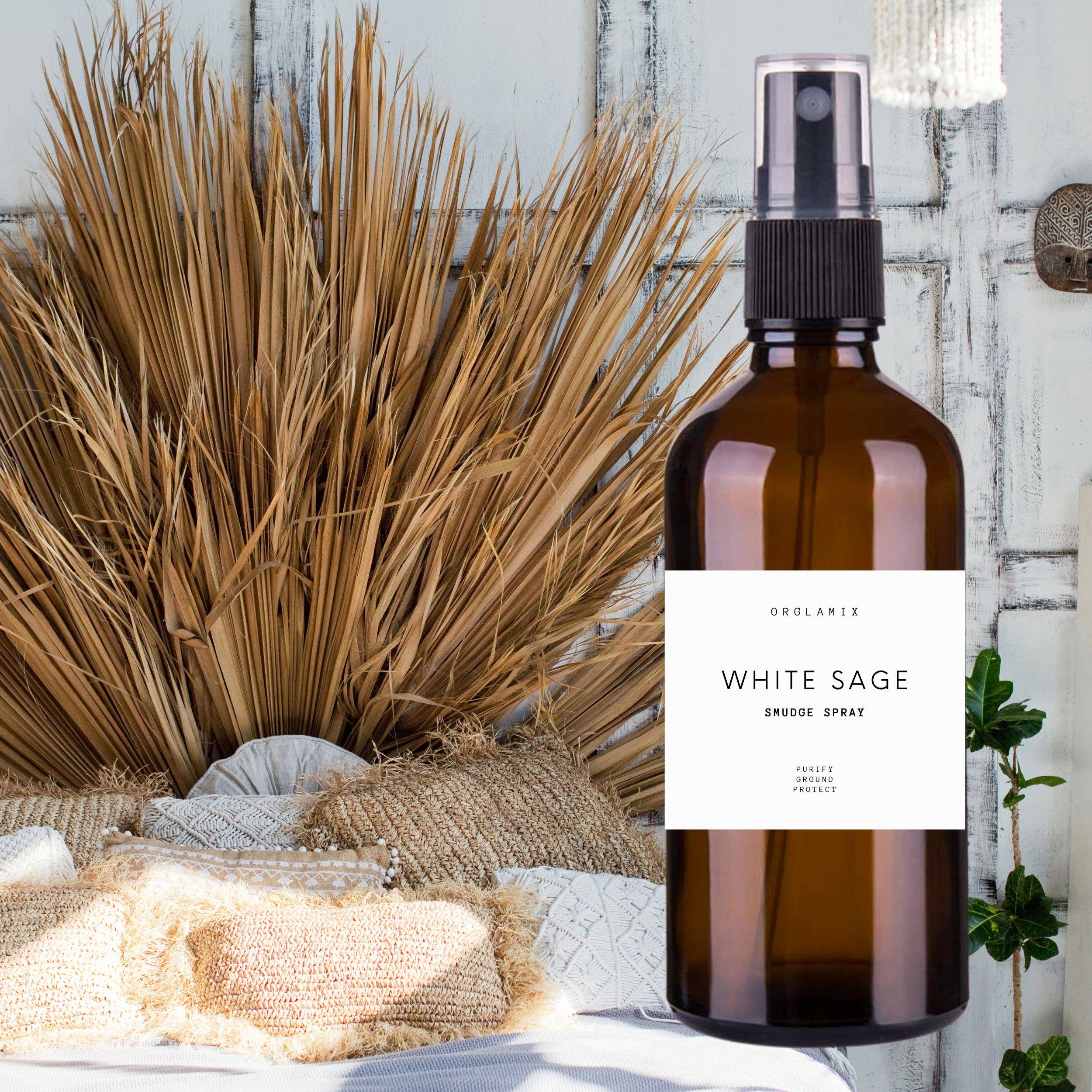 Orglamix - Vente Spray d'ambiance à la sauge - Spray de Sauge Blanche | Nettoyage d’Espaces, Objets et Cristaux2