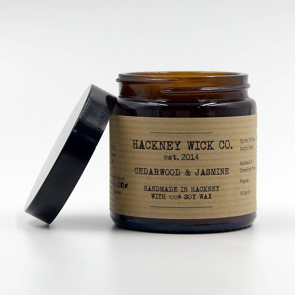 Hackneywickco – wholesale Jar/filled candle – Hackney Wick Co Soy Wax Cedarwood & Jasmine Candle1