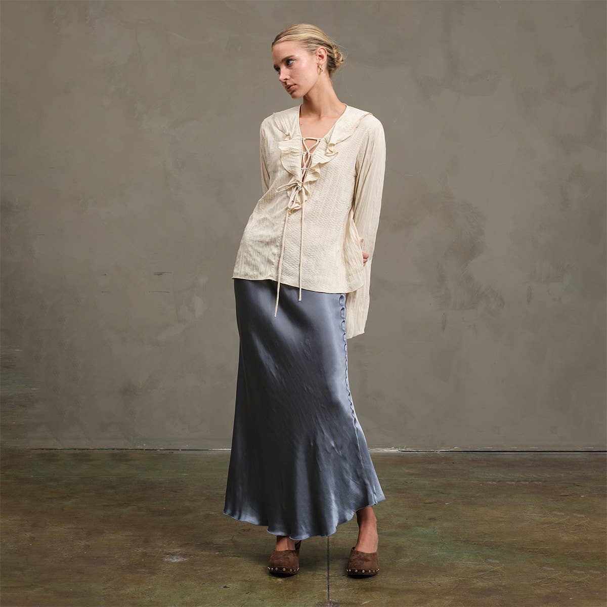 RAISONNEL - Wholesale Skirt - Women's - Satin Slip Skirt - RS10499