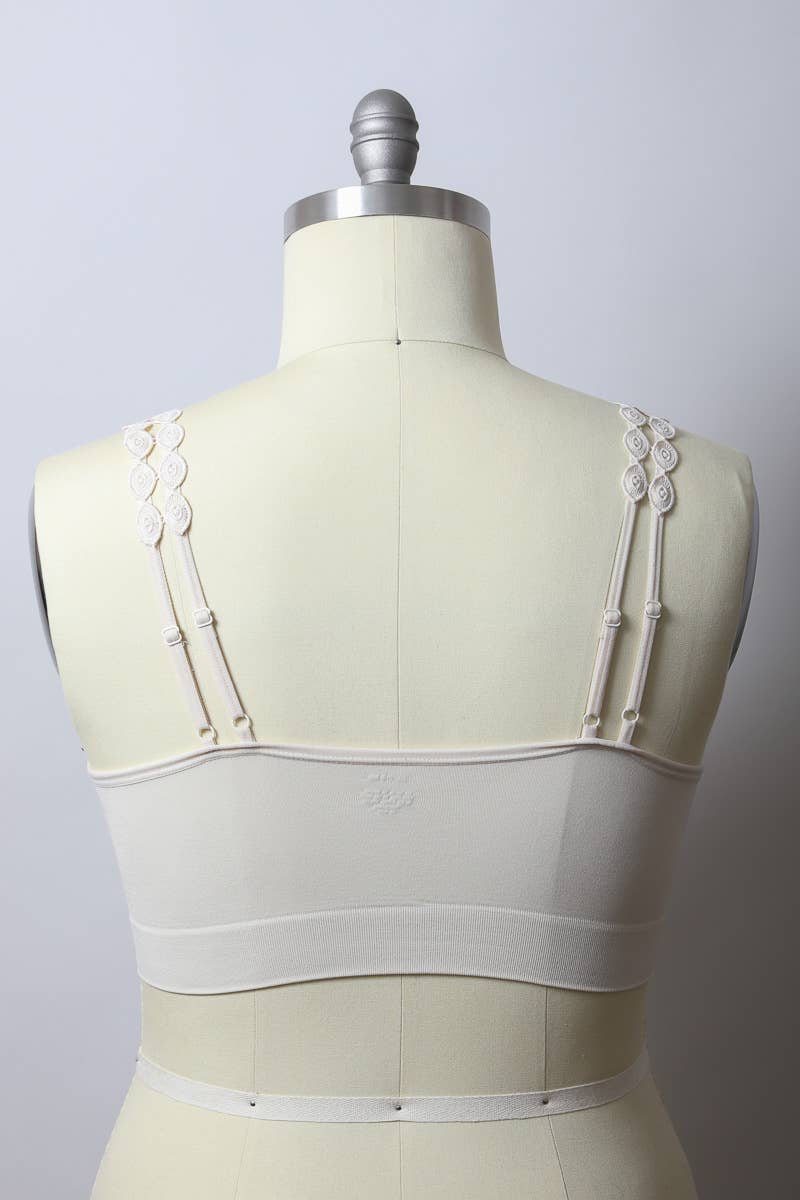 Leto Accessories - Wholesale Bralette - Women's - Boho Eye Lace Applique Bralette Plus Size1