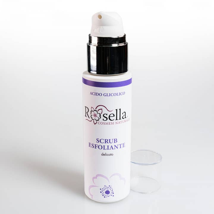 Scrub esfoliante delicato viso e corpo linea Acido Glicolico per la vendita all'ingrosso da parte di Rosella cosmesi naturale