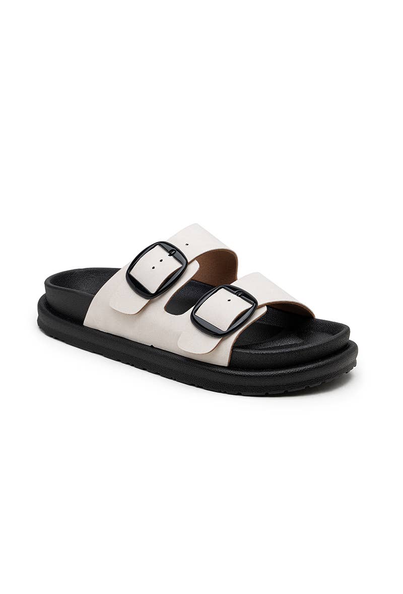 LADY GLORY - Wholesale Sandals - Women's - Flat mules with double buckles – Comfort and casual style15