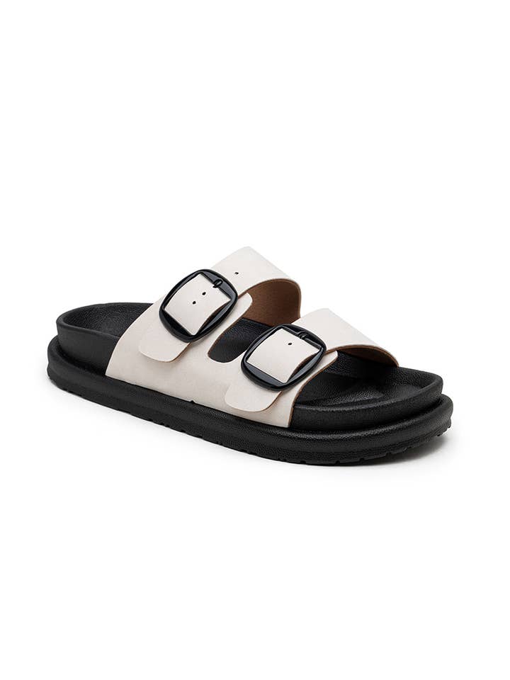 LADY GLORY - Wholesale Sandals - Women's - Flat mules with double buckles – Comfort and casual style15