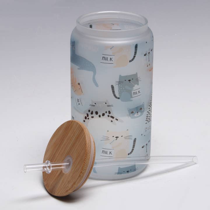 Cats Mason Jar Tumbler ~16 oz. for wholesale by Liane Fried Studio