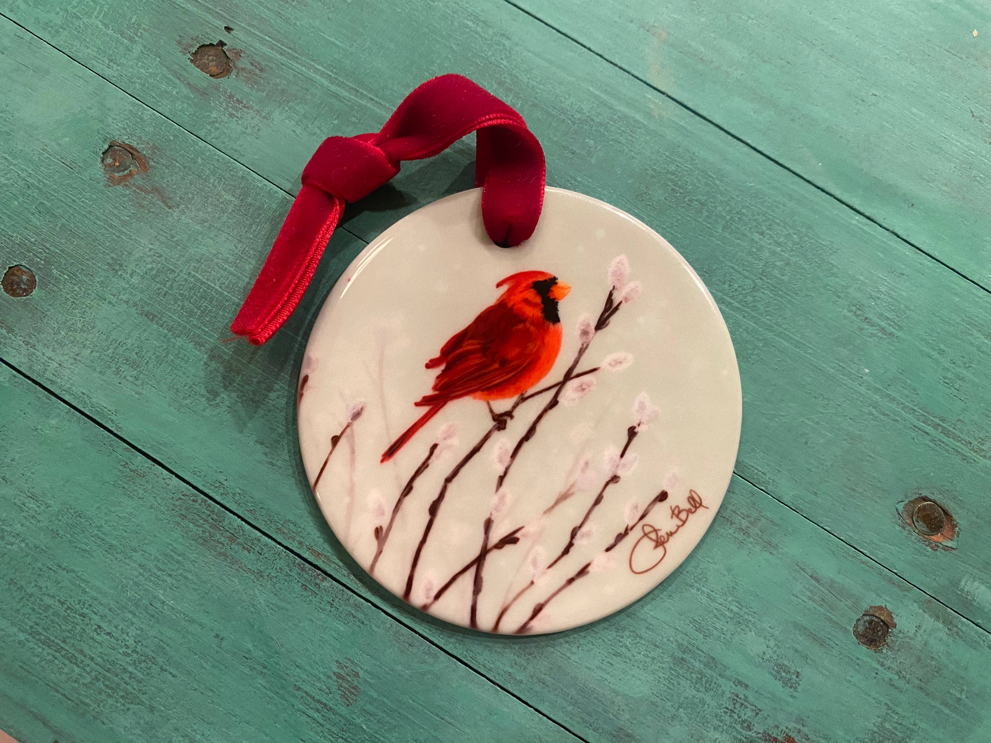 Holly Hills Lane - Wholesale Ornament Set - Ceramic Red Cardinal Art Christmas Ornament2