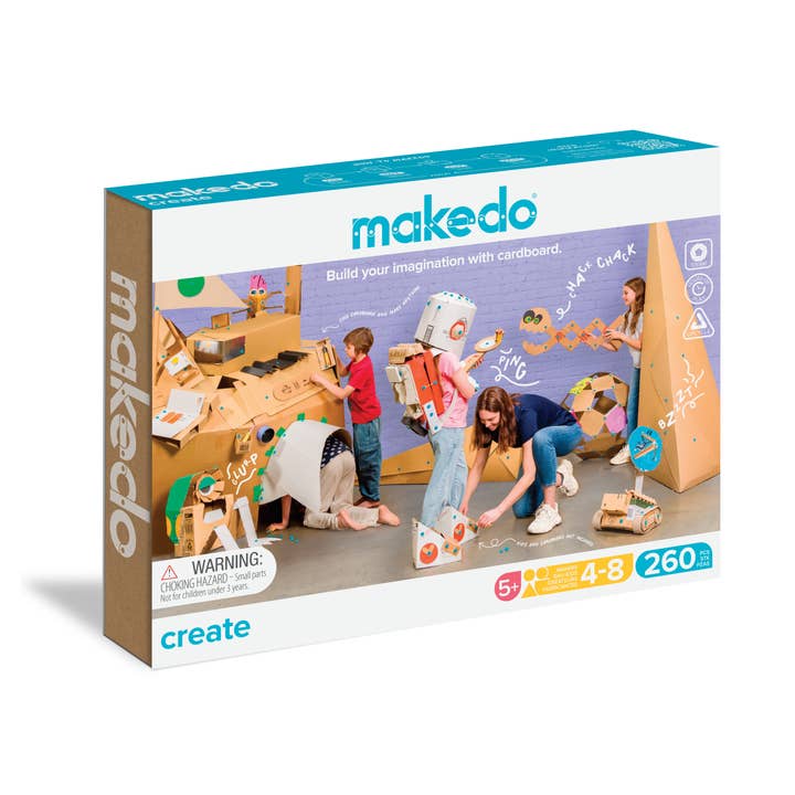 Makedo USA - Venta al por mayor Kit de manualidades - Niños - Kit de construcción de cartón CREATE | Makedo