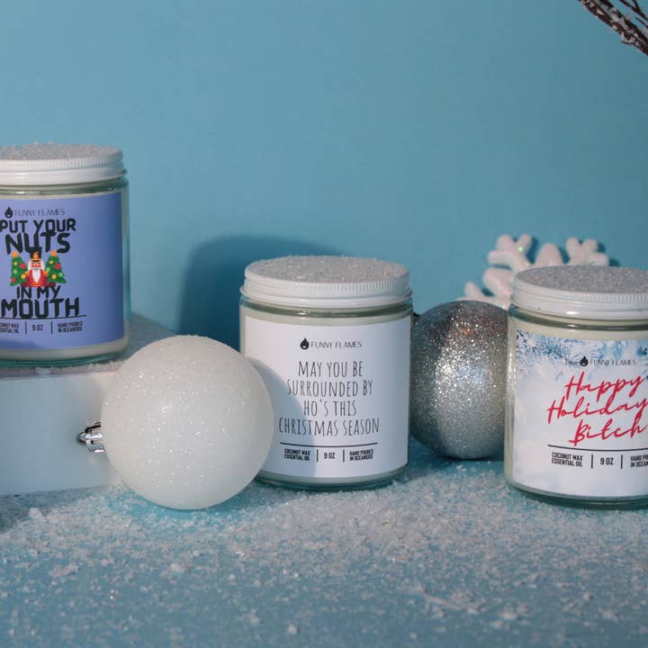 Funny Flames Candle Co - Les Creme - Wholesale Jar/Filled Candle - Holiday 2025 Best Sellers Collection 9oz Candles8