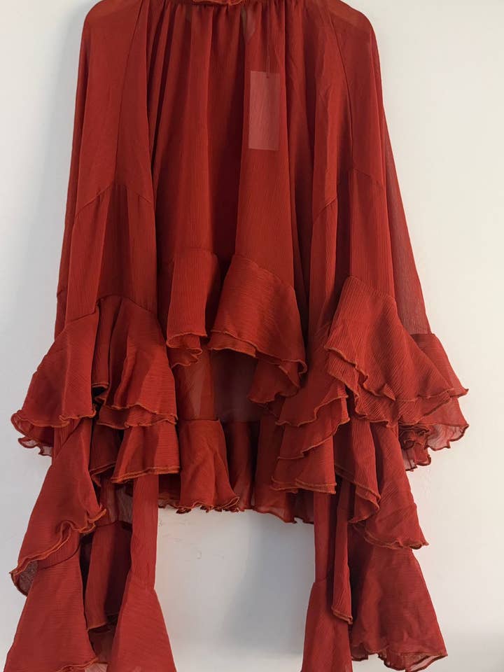 wg228-röd skjorta lång ärm transparent för wholesale av Lilie Rose