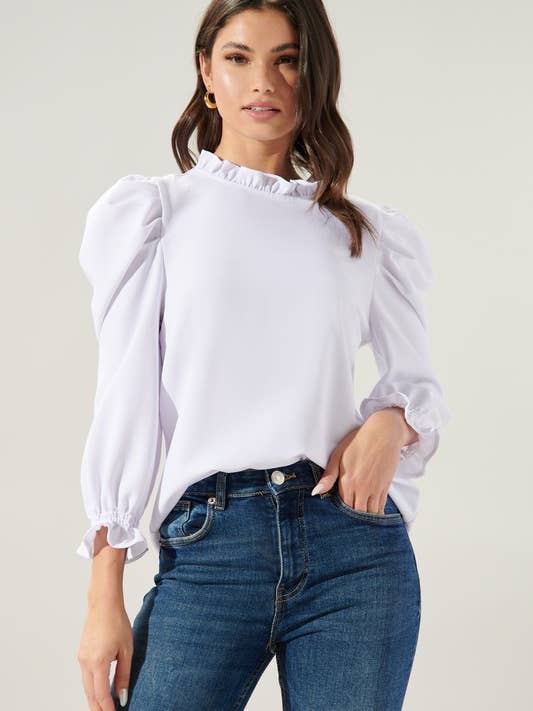 Sugarlips - Wholesale Blouse - Women's - Go Getter Marla Ruffle Puff Sleeve Top10