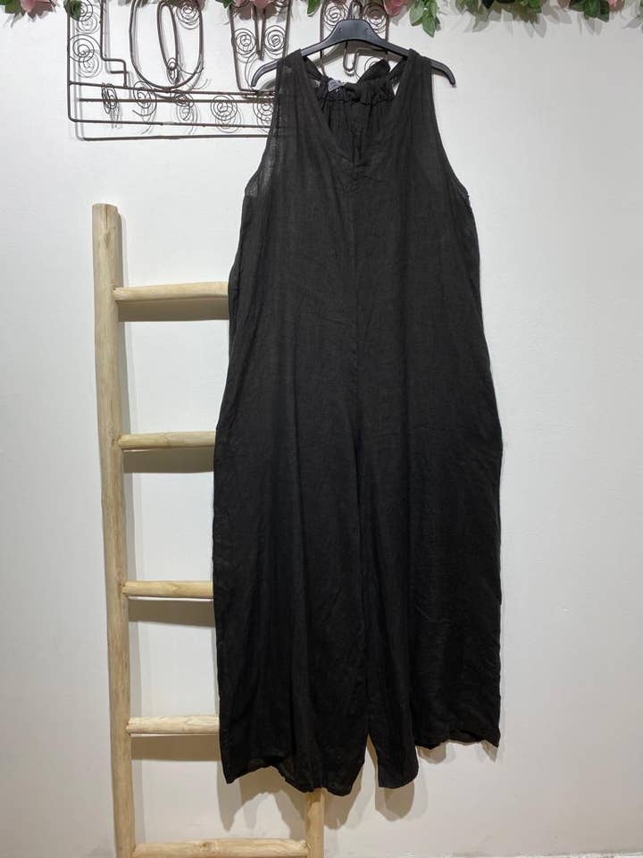 la maison des fibres naturelles - Wholesale Jumpsuit - Women's - Sleeveless jumpsuit in 100% linen 62014