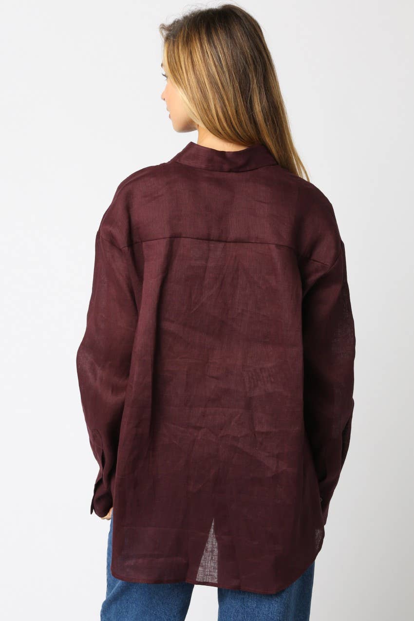 Olivaceous – wholesale Buttoned-down shirt – Women's – Helen Linen Shirt18