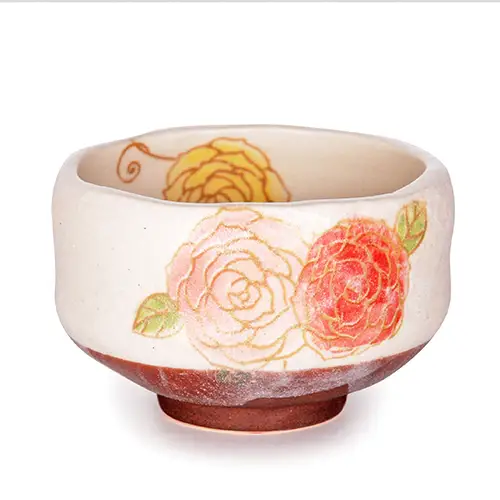 Urban Tokyo - Wholesale Bowl - Floral Mix Mini Matcha Bowl 8oz 3.75"D x 1.5"H Porcelain0