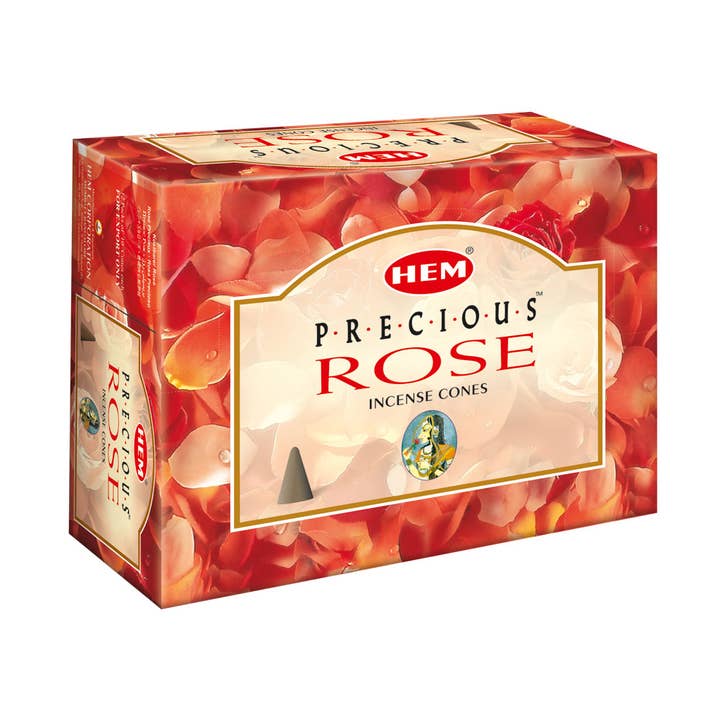 HEM Precious Rose Incense-Cone Pack (12 Packs × 10 Cones) for wholesale by Garland of Letters Bookstore