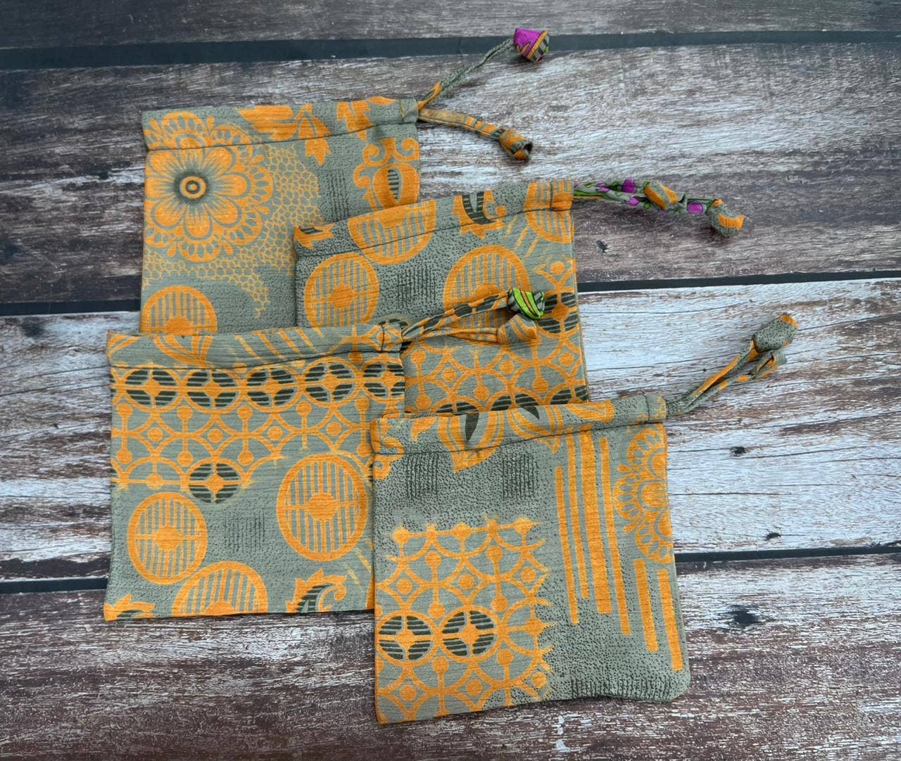 House of Kraft - Wholesale Gift Bag Set/Pack - Gift Pouches | Upcycled Silk Pouch | Pack Silk Gift Pouch58