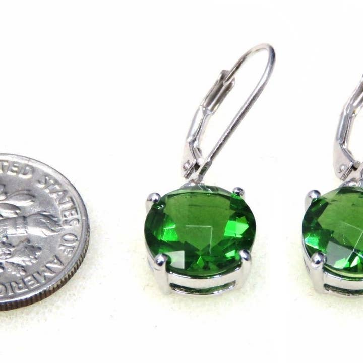 Twan Kee Jewelry - Venta al por mayor Pendientes colgantes - Pendientes colgantes de helenita verde Mt St Helens E81010L1