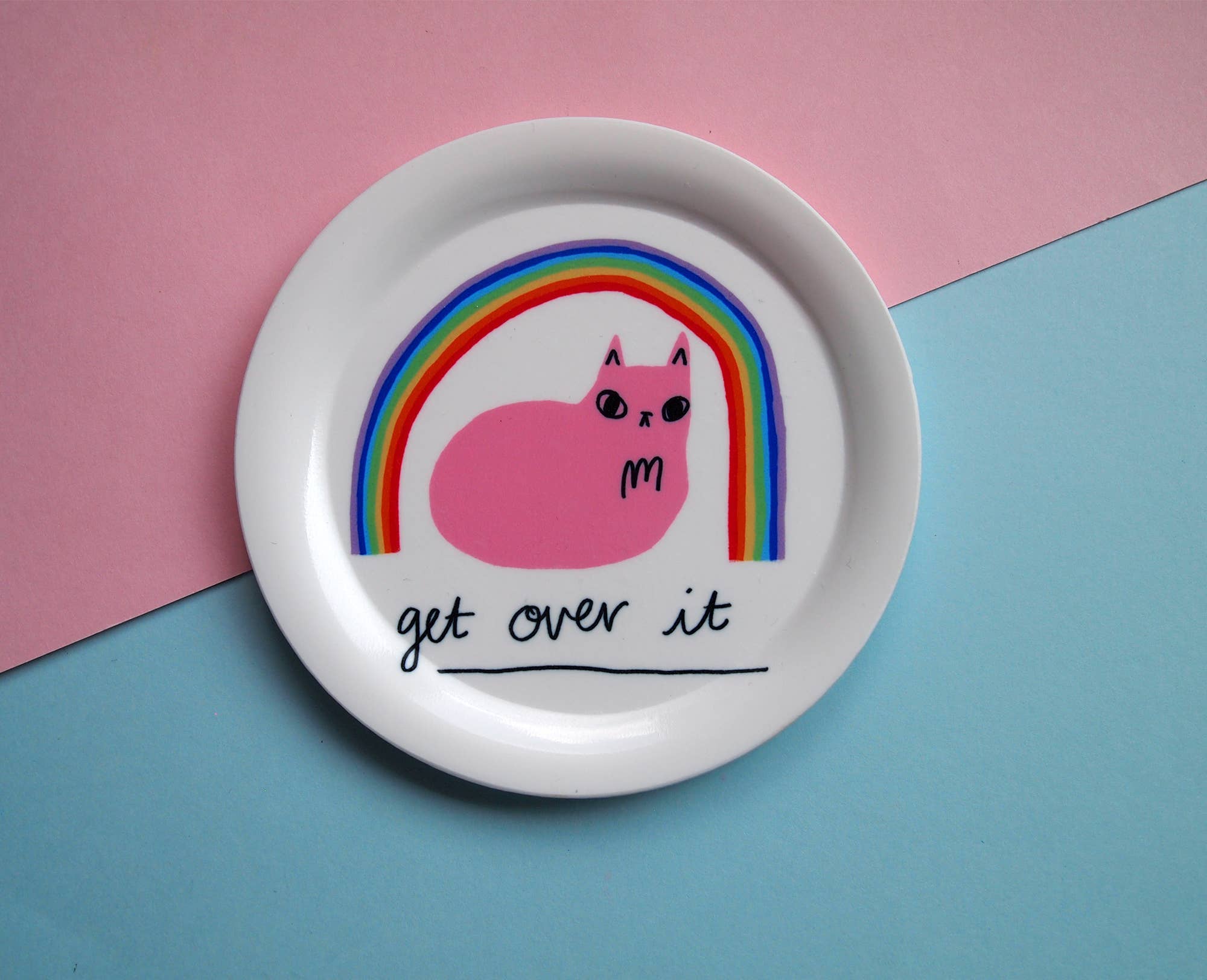 I LIKE CATS - Wholesale Jewelry Dish - Cat and rainbow trinket dish, ring dish, coaster0
