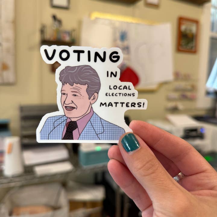 Tiny Baker Creations - Wholesale Sticker - JAWS Mayor Election Sticker | Political | Humor | Shark