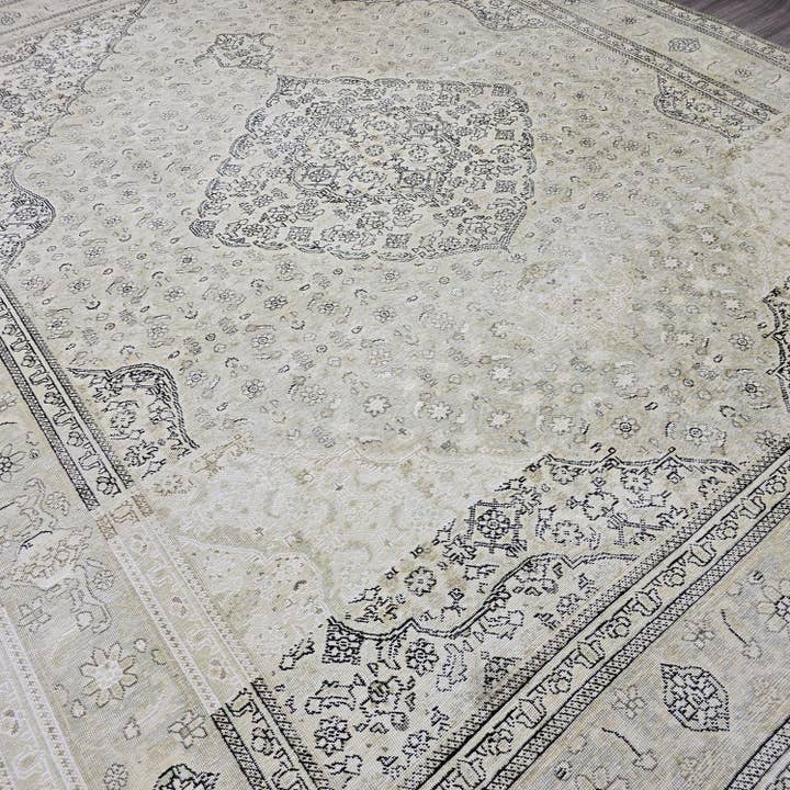 Antique Turkish Rug 10x12, Oversize Vintage Neutral Area rug for Livingroom and Bedroom Handmade for wholesale by MesopotamiaRugs