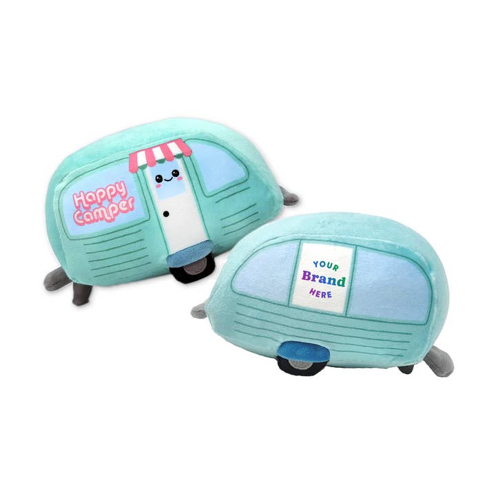 Peluche personnalisée "Happy Camper" de 15 cm pour la vente par Plushology® by RGU