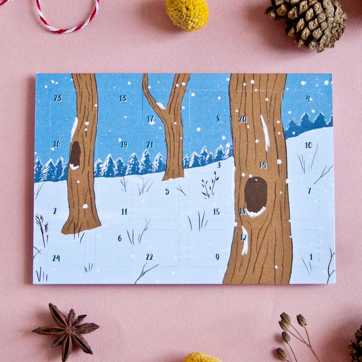 Cartolina dell'Avvento Foresta Invernale per la vendita all'ingrosso da parte di Katja Rub