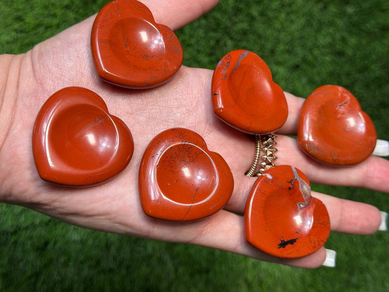 CaNatureLover - Vente Pierre et cristal de spiritualité - Pierre de souci en forme de cœur en jaspe rouge | Pierre de souci en forme de cœur de 1,52