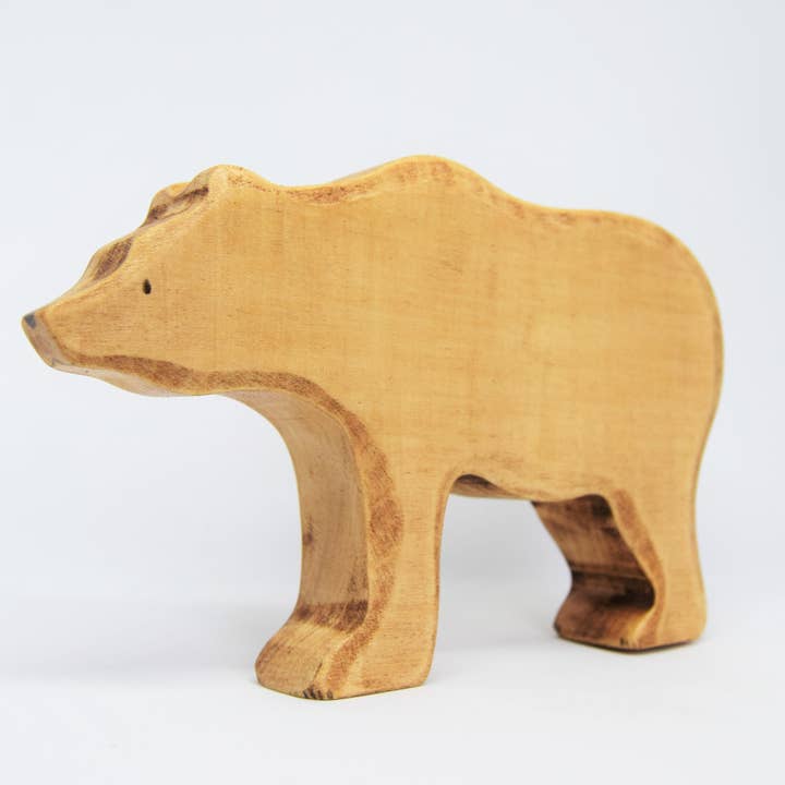 Grand ours brun en bois pour la vente par Eric & Albert