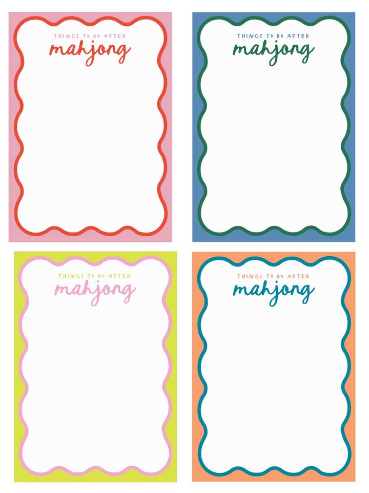 Things to Do After Mahj Notepad for wholesale by Peace Love Mahjong