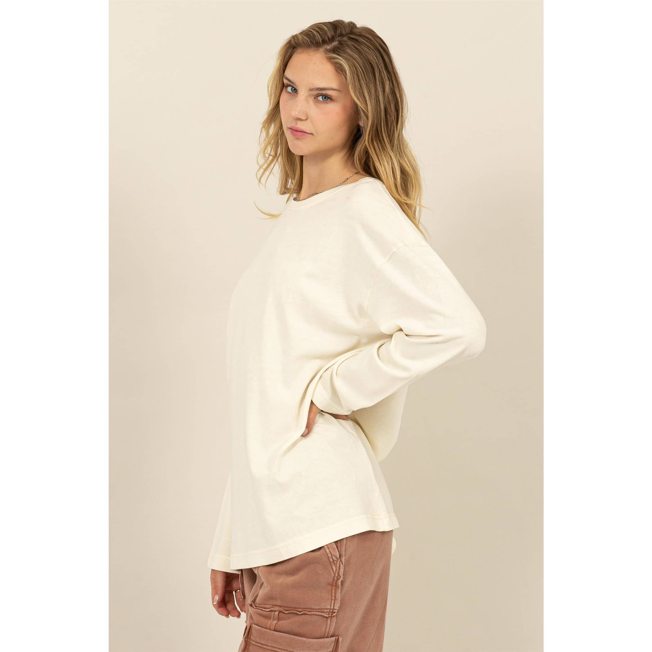 HYFVE - Wholesale Shirt - Women's - Oversized Crew Neck Long Sleeve Tee2